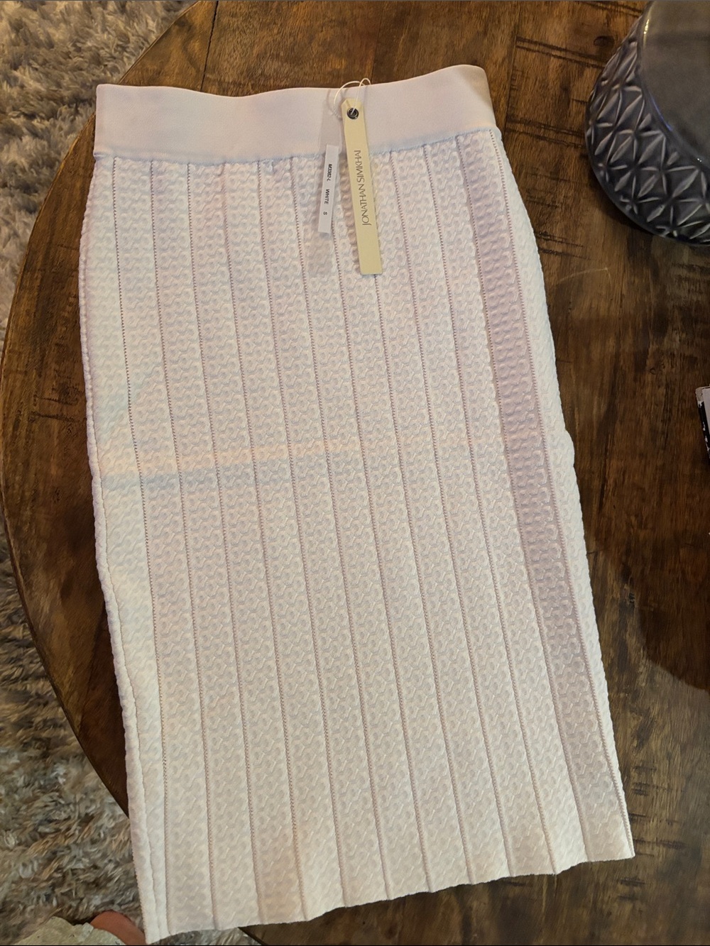 Jonathan Simkhai white Ribbed Knit Pencil Skirt